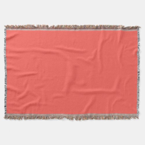  Coral solid color  Throw Blanket