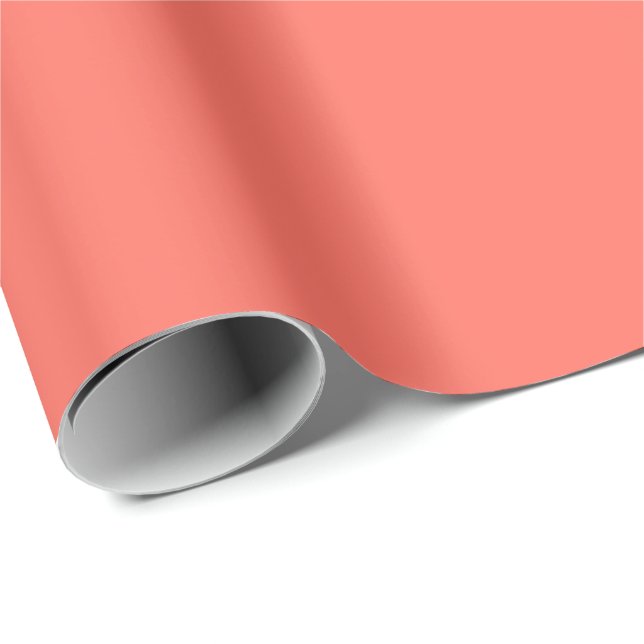 Coral Solid Color Wrapping Paper (Roll Corner)