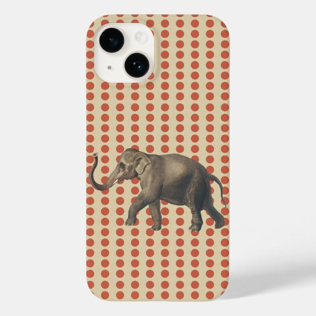 Coral Spice Moods Dots with Elephant Case-Mate iPhone Case (Back)