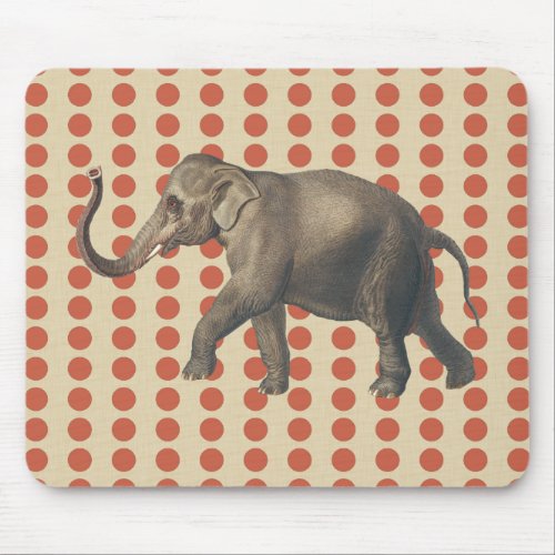 Coral Spice Moods Dots with Elephant Mouse Pad