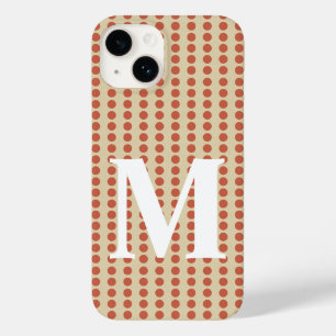 Coral Spice Moods Dots with monogram Case-Mate iPhone 14 Case