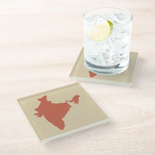Coral Spice Moods India Glass Coaster