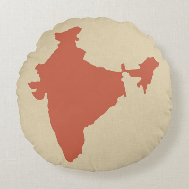 Coral Spice Moods India Round Pillow (Front)