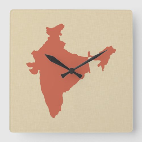 Coral Spice Moods India Square Wall Clock