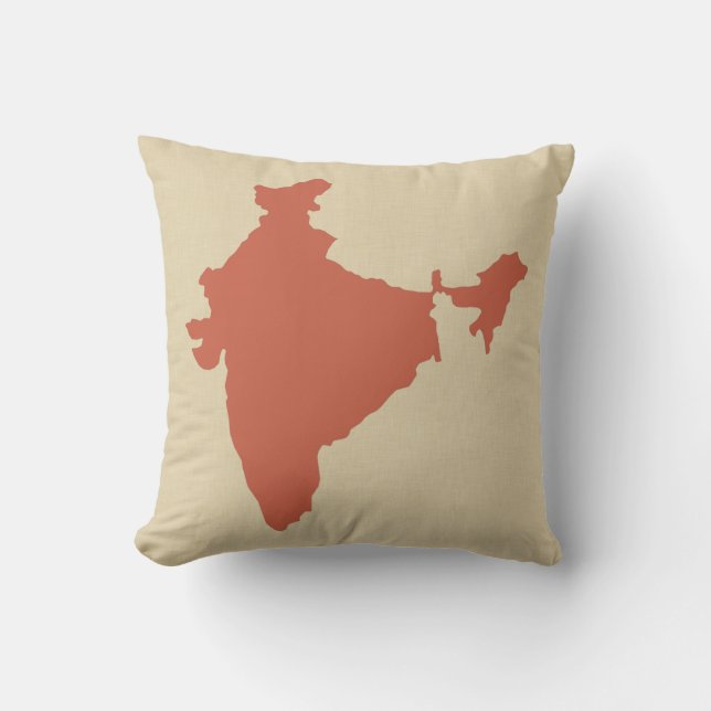 Coral Spice Moods India Throw Pillow (Front)