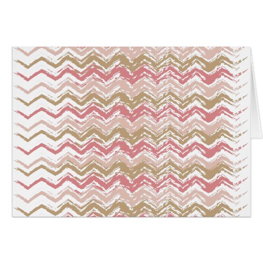 Coral Spice Scribble ZigZag Chevron Pattern Cards (Front Horizontal)