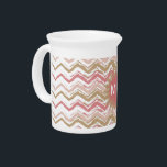Coral Spice Scribble ZigZag Chevron Pattern Drink Pitcher<br><div class="desc">We are celebrating the New 2013 color trends in this fun scribble chevron zigzag pattern - using colors from the new COLOR PALETTE 2013 - This color takes its cue from culinary inspirations, combining spicy colors with fresher shades. The effect is comforting but still includes pops of unexpected color to...</div>