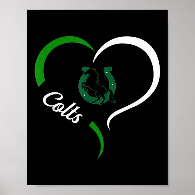 Coral Springs Colts Logo Half Heart Slogan Hs  Poster (Front)