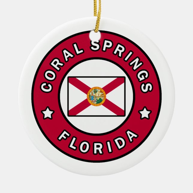 Coral Springs Florida Ceramic Ornament (Front)