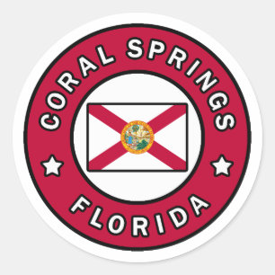 Coral Springs Florida Classic Round Sticker