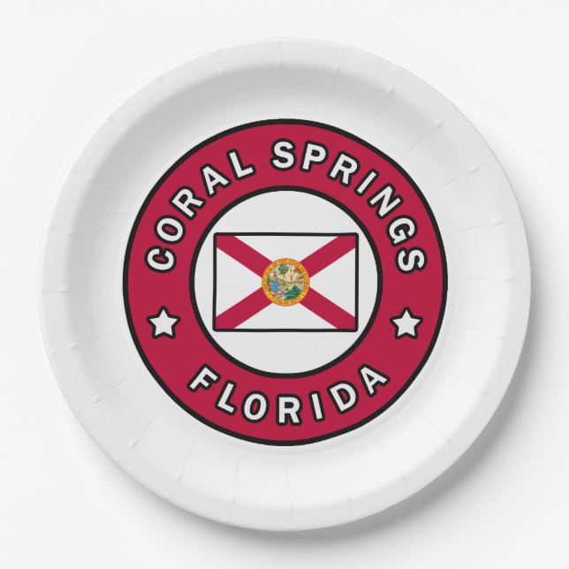 Coral Springs Florida Paper Plates (Front)