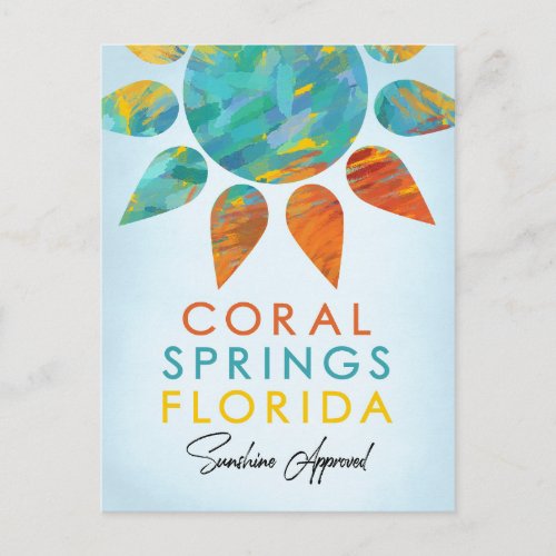 Coral Springs Florida Sunshine Travel Postcard