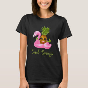 Coral Springs Florida Tropical Flamingo Pineapple T-Shirt