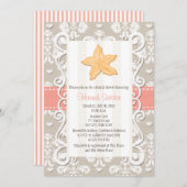 Coral Starfish Bridal Shower Invitations (Front/Back)