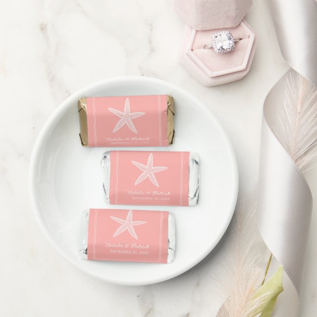 Coral Starfish Hershey's Miniatures (Wedding)