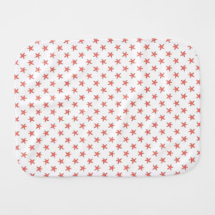 Coral Starfish Pattern Baby Burp Cloth