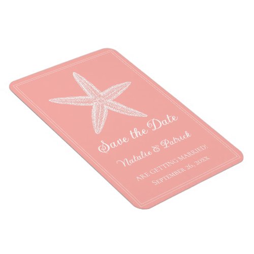 Coral Starfish Save the Date Magnet