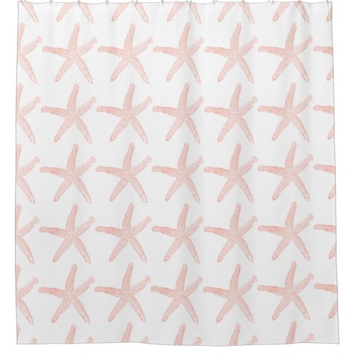 Coral Starfish Shower Curtain