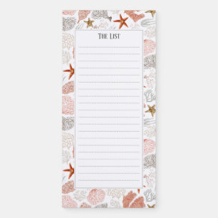 Coral Starfish Under the Sea Magnetic Notepad