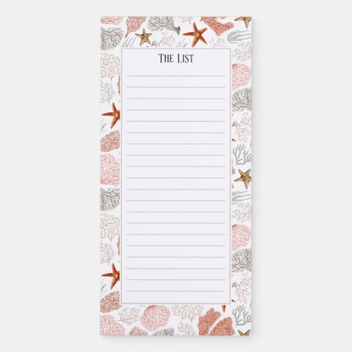 Coral Starfish Under the Sea Magnetic Notepad