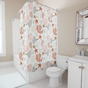 Coral Starfish Under the Sea Shower Curtain