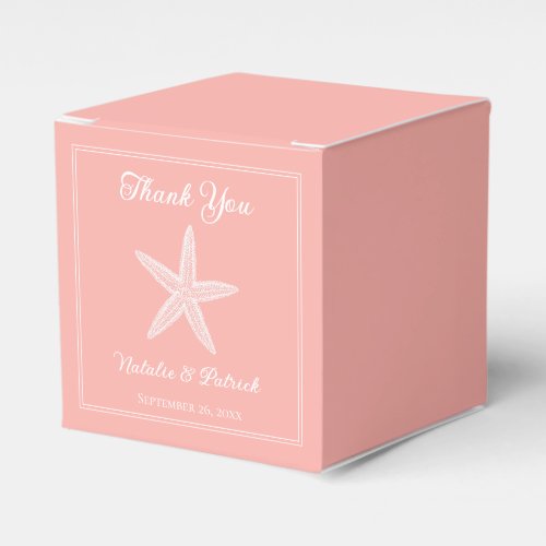 Coral Starfish Wedding Favor Boxes