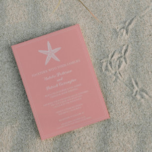 Coral Starfish Wedding Invitation