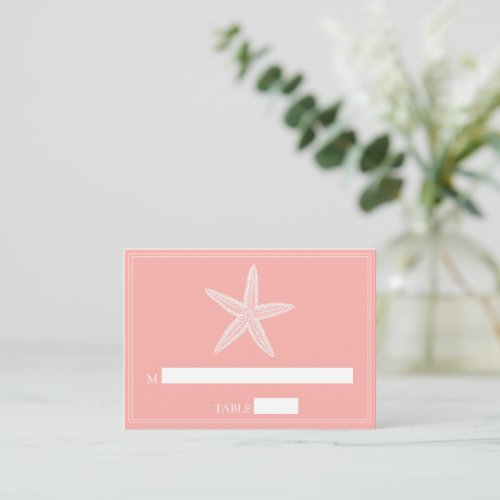 Coral Starfish Wedding Place Cards