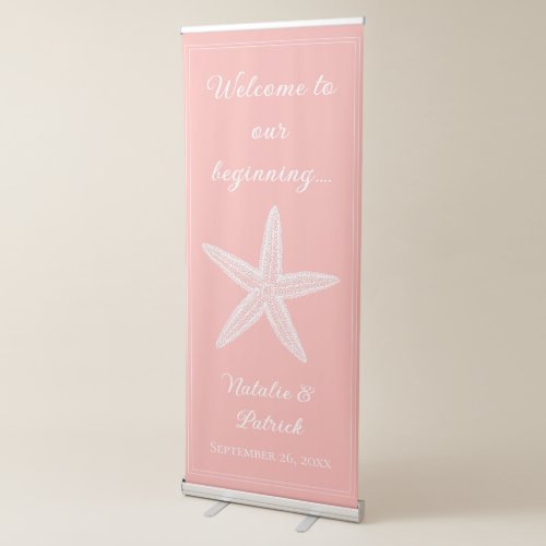 Coral Starfish Wedding Retractable Banner