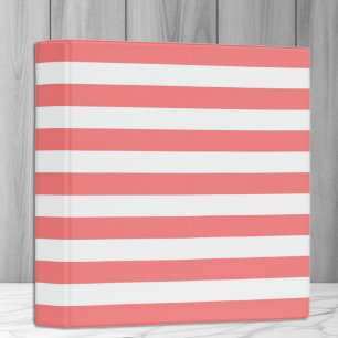 Coral Stripe Binder