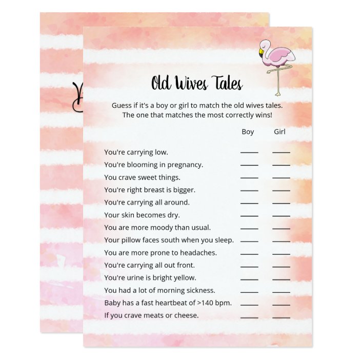 Coral Striped Flamingo Old Wives Tales Shower Card Zazzle Com