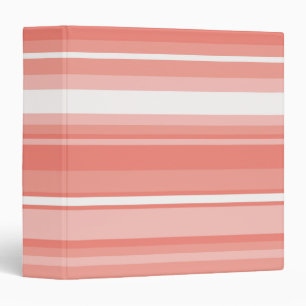 Coral stripes 3 ring binder