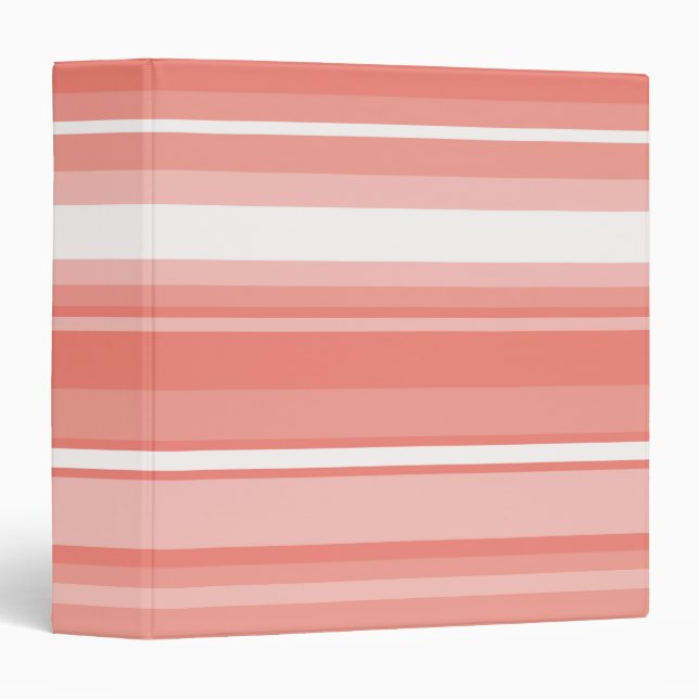 Coral stripes 3 ring binder (Front/Spine)