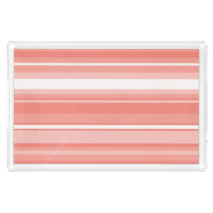 Coral stripes acrylic tray