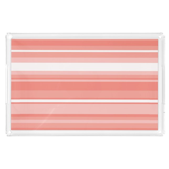 Coral stripes acrylic tray (Front)