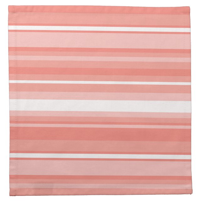 Coral stripes cloth napkin (Front)