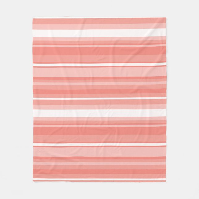 Coral stripes fleece blanket (Front)