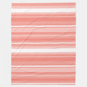 Coral stripes fleece blanket