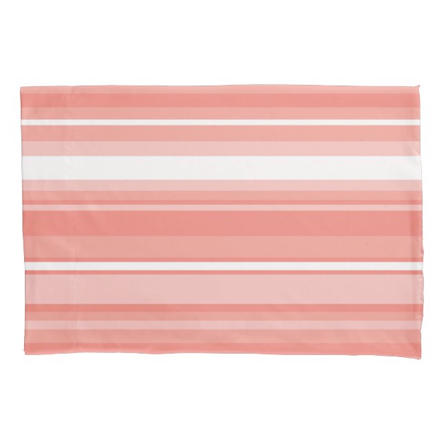 Coral stripes pillow case (Front)