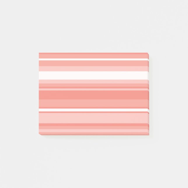 Coral stripes post-it notes (Front)