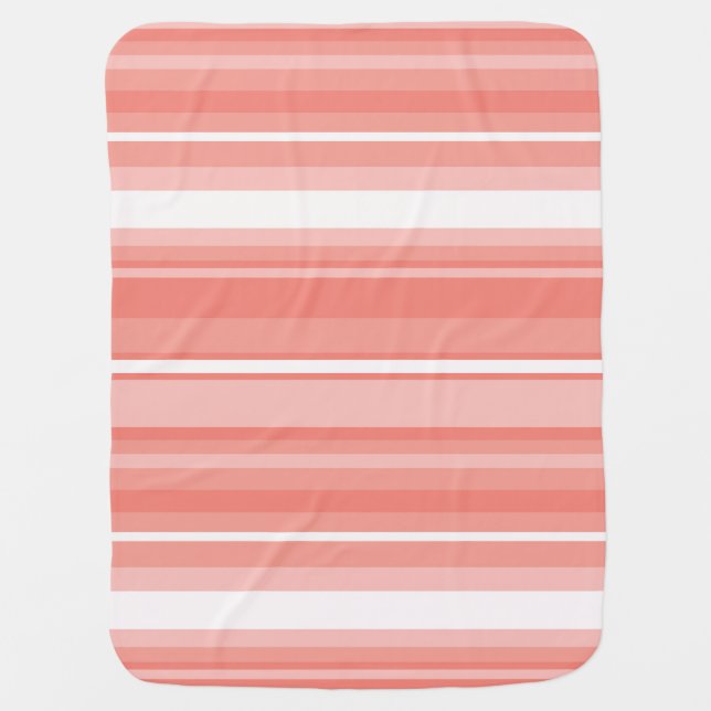 Coral stripes receiving blanket (Front)