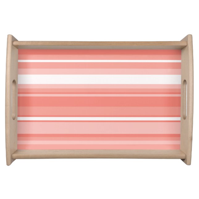 Coral stripes serving tray (Front)