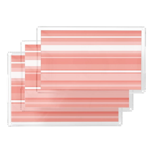 Coral stripes serving tray set (Set)