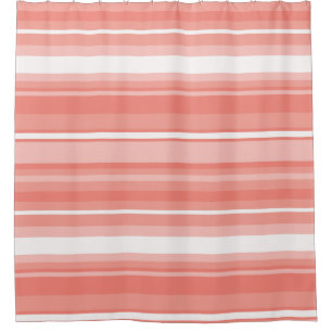Coral stripes shower curtain