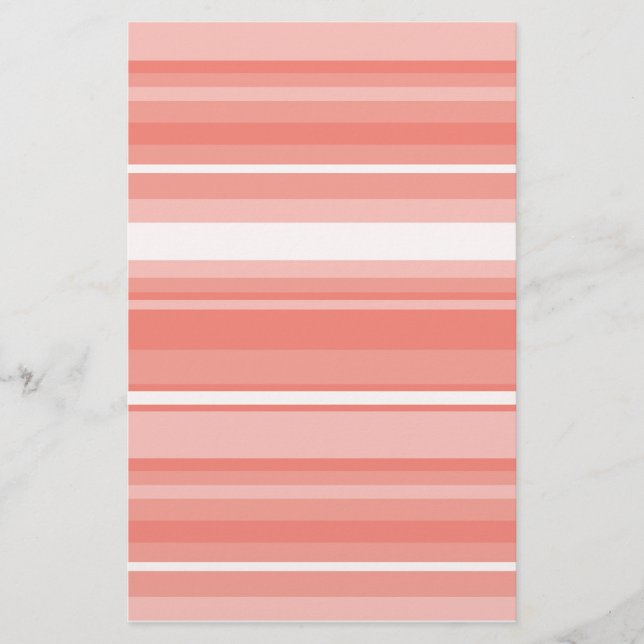 Coral stripes stationery (Front)