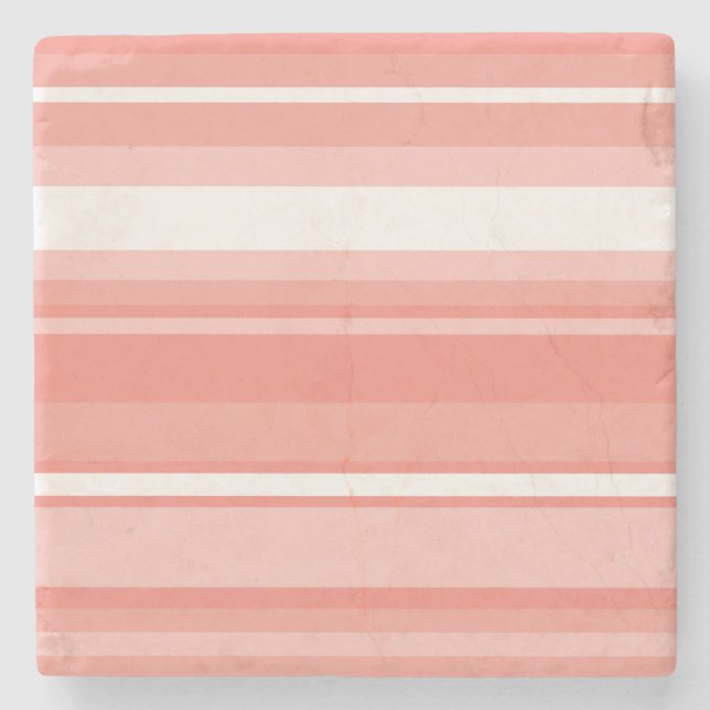 Coral stripes stone coaster (Front)
