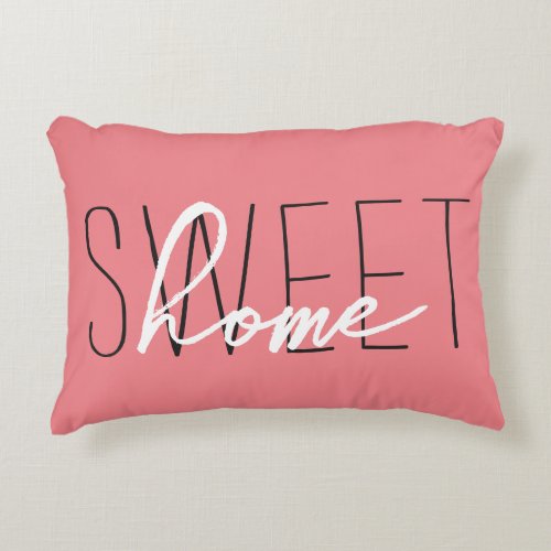 Coral Sweet Dreams Bedroom Throw Accent Pillow