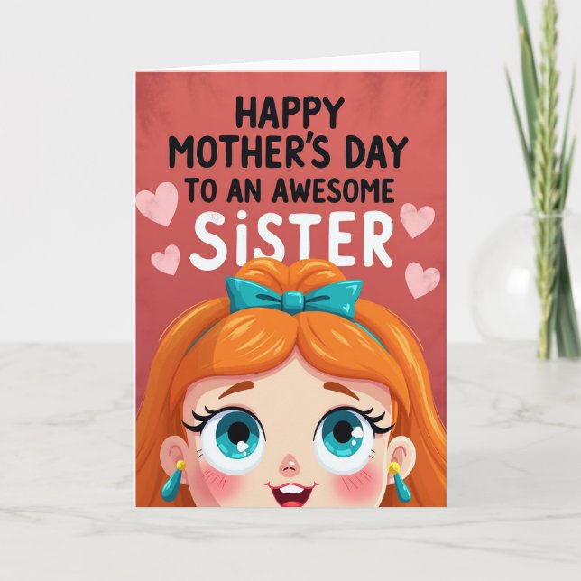 Coral Sweet Mothers Day Art Card (Front)