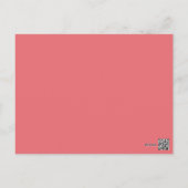Coral, Teal Floral, Hearts Table Number Post Card (Back)