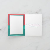 Coral, Teal Floral Hearts Thank You Note Card (Inside)